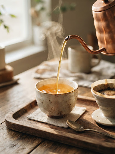 Servicio ceremonial de café Geisha de especialidad en taza